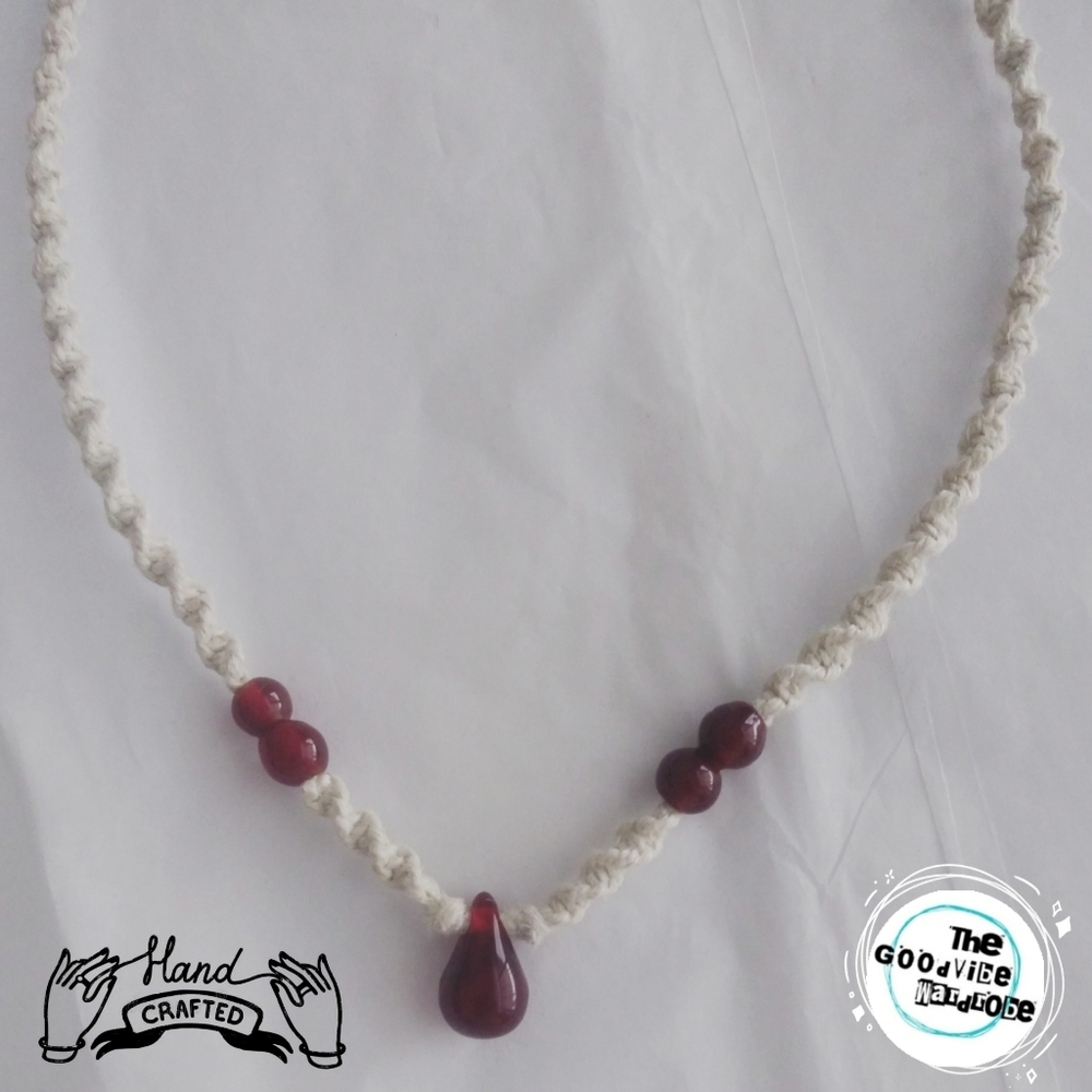 Twisted Teardrop Hemp Necklace - Picture 1 of 7